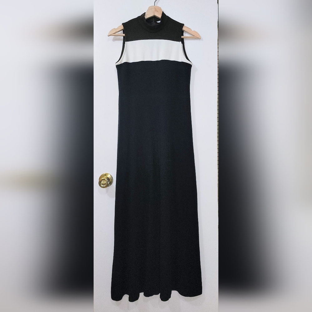 Peter Noviello Sherrie Bloom size10 Vintage Authentic Color Block Maxi Dress